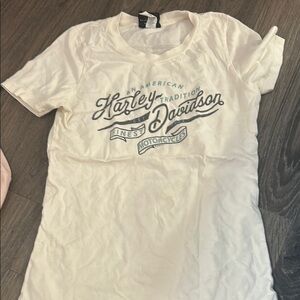 Harley Davidson White Graphic Tee